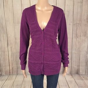Purple button up cardigan